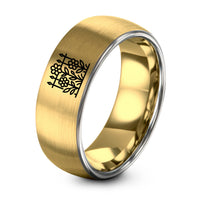 His And Her Couple Gifts – gold & silver tungsten garden fence flowers ring