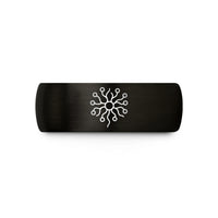 his and hers rings – black & rose gold tungsten synapse network wedding band