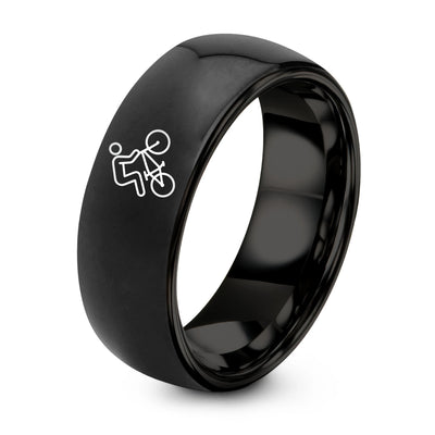 Tailwhip – Tungsten Wedding Band, 8 mm, Black Comfort-Fit Unisex
