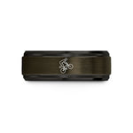 personalized couple ring set – gunmetal & black tungsten tailwhip wedding band