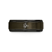 personalized couple ring set – gunmetal & black tungsten tailwhip wedding band