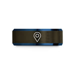 matching wedding bands – gunmetal & blue tungsten gps waypoint symbol wedding band