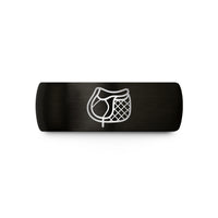 personalized couple jewelry – black tungsten saddle pad wedding band