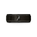 wedding bands for couples – black tungsten wand wedding band