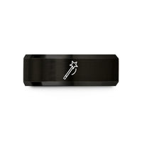 matching wedding bands – black tungsten wand wedding band