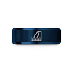 unisex engagement ring sets – black & blue tungsten coastal cliff wedding band