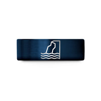 tungsten wedding ring set – black & blue tungsten coastal cliff wedding band
