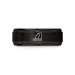 tungsten wedding ring set – black tungsten coastal cliff wedding band