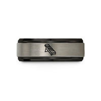 matching couples tungsten rings – black & silver tungsten mandoline slicer wedding band