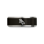 unisex engagement ring sets – black & silver tungsten mandoline slicer wedding band