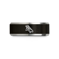 unisex engagement ring sets – black & silver tungsten mandoline slicer wedding band