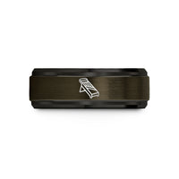 engraved wedding band sets – gunmetal & black tungsten mandoline slicer wedding band