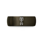 matching wedding band sets – gunmetal & black tungsten piston wrench wedding band
