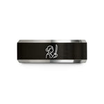matching wedding ring sets – black & grey tungsten sabre color guard wedding band