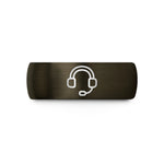 wedding ring sets men – gunmetal & black tungsten broadcast headset wedding band