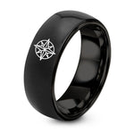 His And Her Engagement Rings – black tungsten compass rose ring