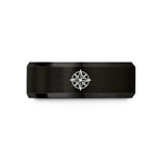 custom engraved bands gift – black tungsten compass rose wedding band