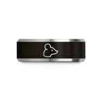 unisex tungsten wedding rings – black & gray tungsten mouse wedding band