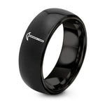 His And Her Engagement Rings – black tungsten pike pole ring