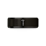 personalized rings for couples – black tungsten pike pole wedding band