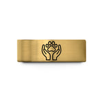 comfort fit rings for him – gold tungsten foster hands paw wedding band