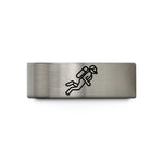 couples titanium rings set – silver tungsten scuba diver silhouette wedding band
