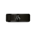 wedding bands for pairs – black tungsten singer silhouette microphone wedding band