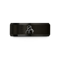 wedding bands for pairs – black tungsten singer silhouette microphone wedding band