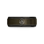 custom couples rings set – gunmetal & black tungsten snow peak wedding band