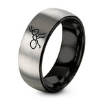 His And Her Gifts – black & grey tungsten ant ring