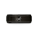 engraved rings for couples – black tungsten ant wedding band
