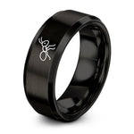 unisex tungsten bands – black tungsten ant ring