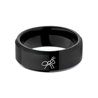 unisex tungsten bands – black tungsten ant wedding band