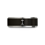 couples tungsten wedding bands – black & silver tungsten hi hat stand wedding band