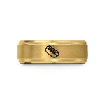 matching rings for partners – gold tungsten hot dog wedding band