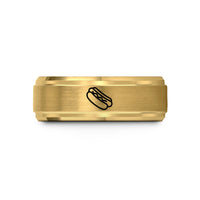 matching rings for partners – gold tungsten hot dog wedding band