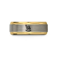 engraved rings for couples – gold & silver tungsten rocking chair wedding band
