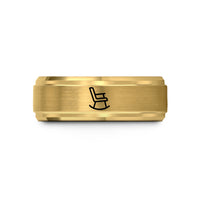 couples matching ring sets – gold tungsten rocking chair wedding band