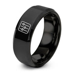 custom rings for couples – black tungsten mixer faders ring