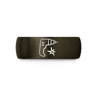 matching bands for spouses – gunmetal & black tungsten plasma cutter wedding band