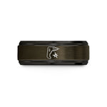 matching bands for spouses – gunmetal & black tungsten plasma cutter wedding band
