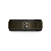 matching bands for spouses – gunmetal & black tungsten plasma cutter wedding band