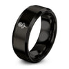 Single Bloom – Tungsten Wedding Band, 8 mm, Black Comfort-Fit Unisex