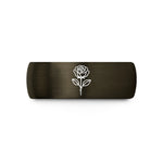 presents for married pairs – gunmetal & black tungsten single bloom wedding band
