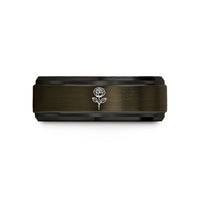 presents for married pairs – gunmetal & black tungsten single bloom wedding band