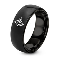 His And Her Tungsten Rings – black tungsten penrose kite dart ring
