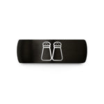 matching tungsten bands men – black & gold tungsten salt pepper shakers wedding band