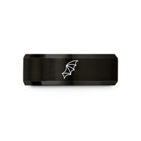 unique anniversary presents – black tungsten bat wing wedding band