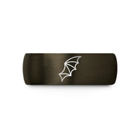 unique anniversary presents – gunmetal & black tungsten bat wing wedding band
