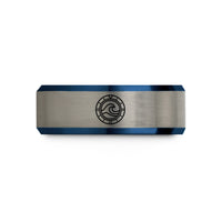 personalized presents for couples – black & blue & gray tungsten dive watch wedding band